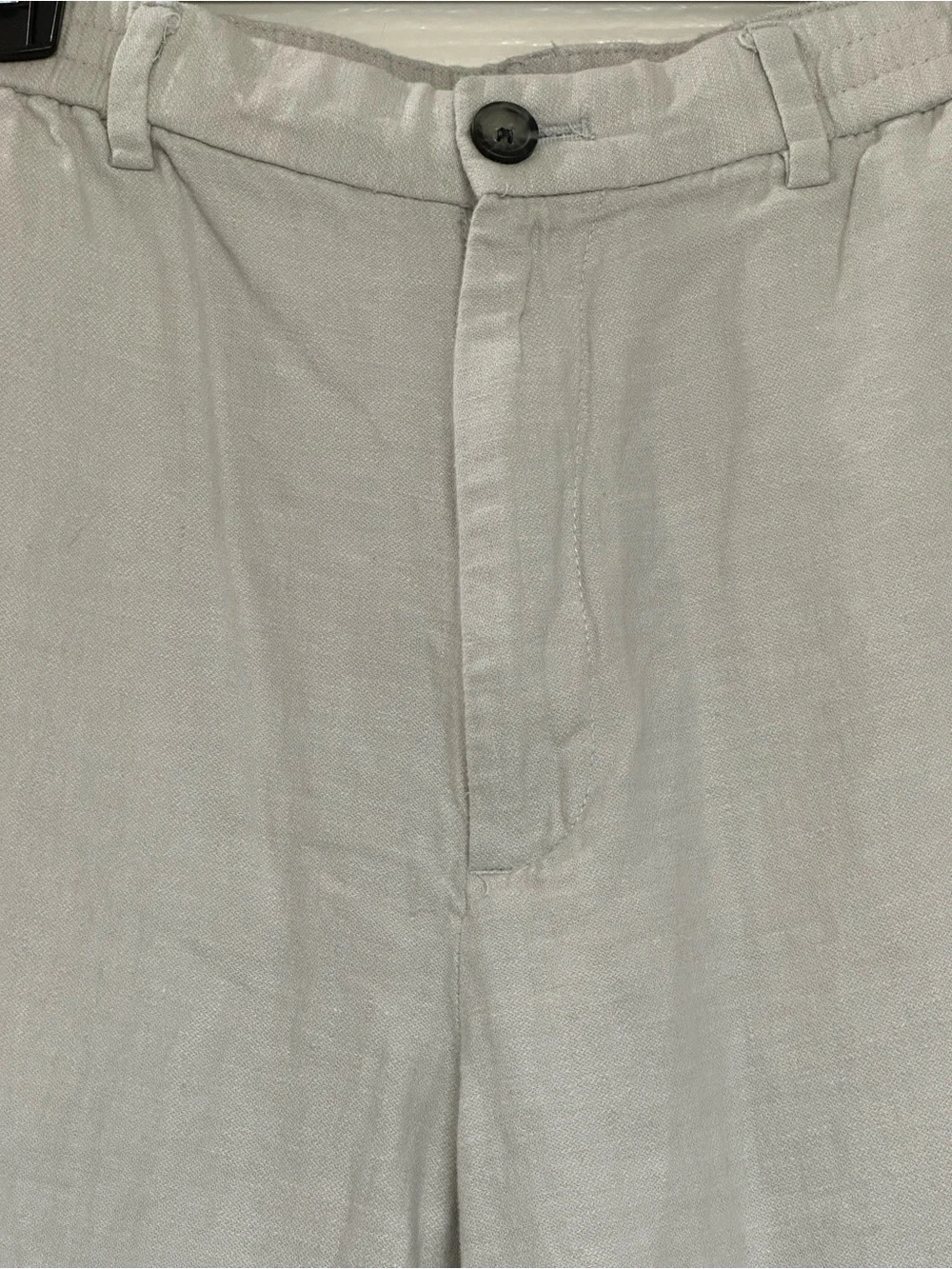 Banana Republic Mason Athletic Tapered Pant 34x30 Linen Cotton Khaki Beige Mens